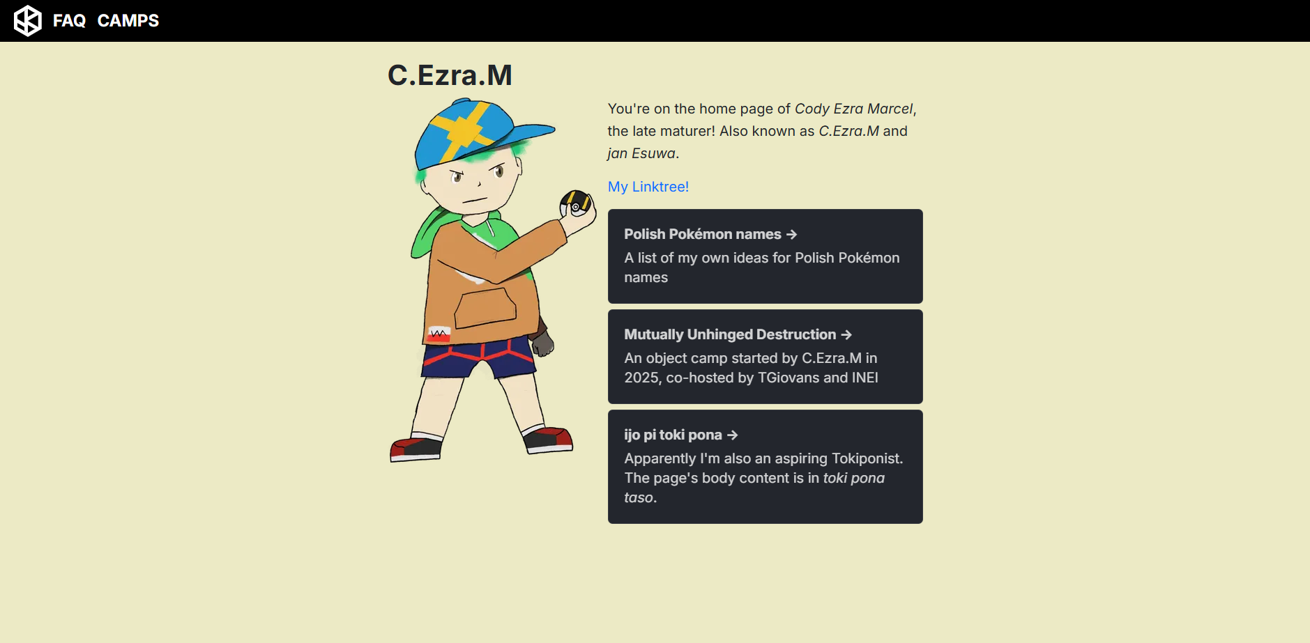 The appearance of the website as of July 30, 2025